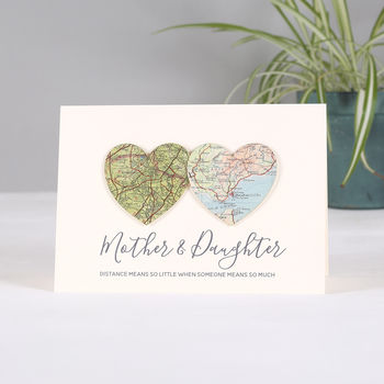 Personalised Map Hearts Mother's Day Card, 8 of 10
