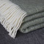Green And Grey Woven Wool Throw, thumbnail 4 of 5