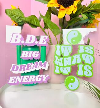 Bde Big Dream Energy Clear Acrylic Vinyl Poster Plaque, 4 of 6