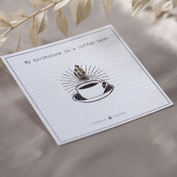 Coffee Bean Pin On Bespoke Coffee Themed Gift Card, 4 of 12