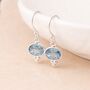 Sterling Silver Blue Topaz Drop Earrings – 10mm X 8mm, thumbnail 1 of 10