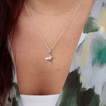 Hummingbird Necklace, Sterling Silver Or Gold Plated, 2 of 11