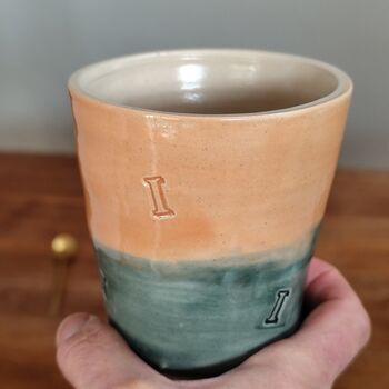 Letter I Handmade Alphabet Mug Tumbler, 4 of 7