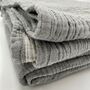 Izmir Flannel Luxury Blanket Oyster Grey And Ecru, thumbnail 4 of 9