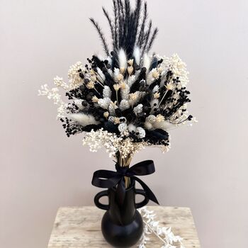 Black And White Dried Flower Bridesmaid Bouquet, 3 of 5