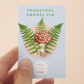 Toadstool Enamel Pin Badge, 4 of 10