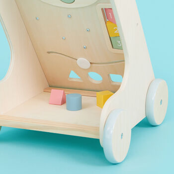 Personalised Wooden Push Along Activity Walker 12m+, 4 of 5
