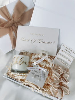 Personalised Bridesmaid Proposal Gift Box Beige, 3 of 3