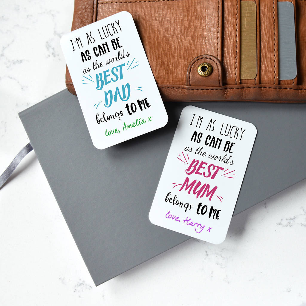 Personalised Best Mum Or Dad Wallet Metal Card By Cherry Pete ...