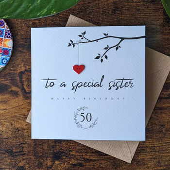Personalised 50th Birthday Card For Special Sister, 2 of 4