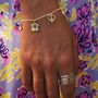 Peace Love And Freedom Charm Bracelet Gold Plated, thumbnail 2 of 8