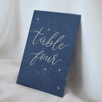 Personalised Celestial Wedding Table Number Name Card, 5 of 5