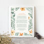 Personalised 'Use Your Own Words' Floral Print, thumbnail 1 of 12