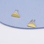 Sterling Silver Fuji Mountain Stud Earrings With 18ct Gold Coating, thumbnail 1 of 12