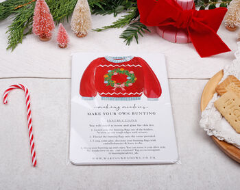Vintage Christmas Bunting With 15 Christmas Jumper Flag Design, 5 of 6