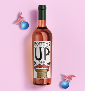 Bottoms Up Christmas Wine Label, 2 of 3