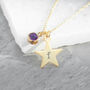 Personalised Star And Birthstone Crystal Necklace, thumbnail 2 of 6