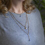 Long Gold Plated Multi Strand Blue Chalcedony Necklace, thumbnail 3 of 5