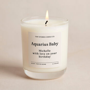 Personalised Aquarius Birthday Gift Candle, 2 of 5