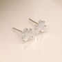 Sterling Silver Lucky Clover Stud Earrings, thumbnail 3 of 5