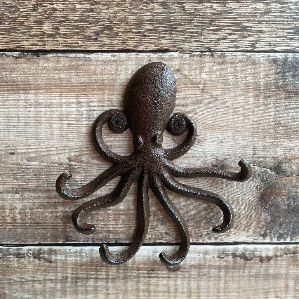 Ozzy Octopus Cast Iron Wall Hook, 1 of 6