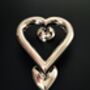 Brass Love Heart Door Knocker Nickel Finish, thumbnail 2 of 3