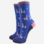 Llama Leopard Print Women's Bamboo Socks Gift Box, thumbnail 2 of 4