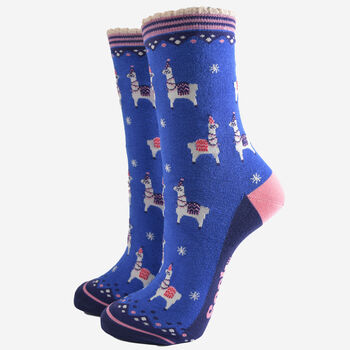 Llama Leopard Print Women's Bamboo Socks Gift Box, 2 of 4
