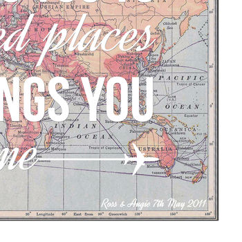 'Life Takes You' Personalised Map Print, 5 of 5