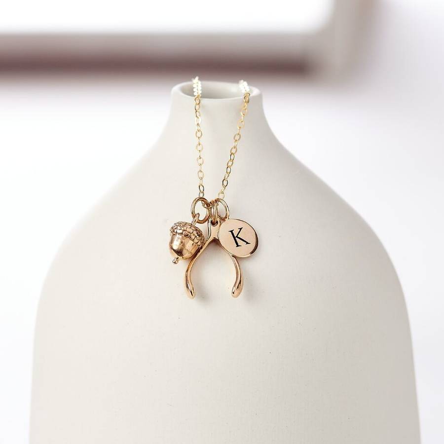 gold personalised make a wish necklace by suzy q designs