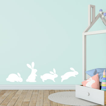 White Bunny Rabbit Fabric Wall Stickers, 2 of 2