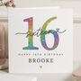 Personalised Rainbow 16th Birthday Card For Daughter, thumbnail 1 of 7