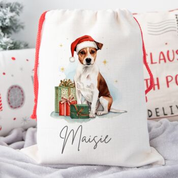 Personalised Jack Russell Santa Sack, 2 of 2