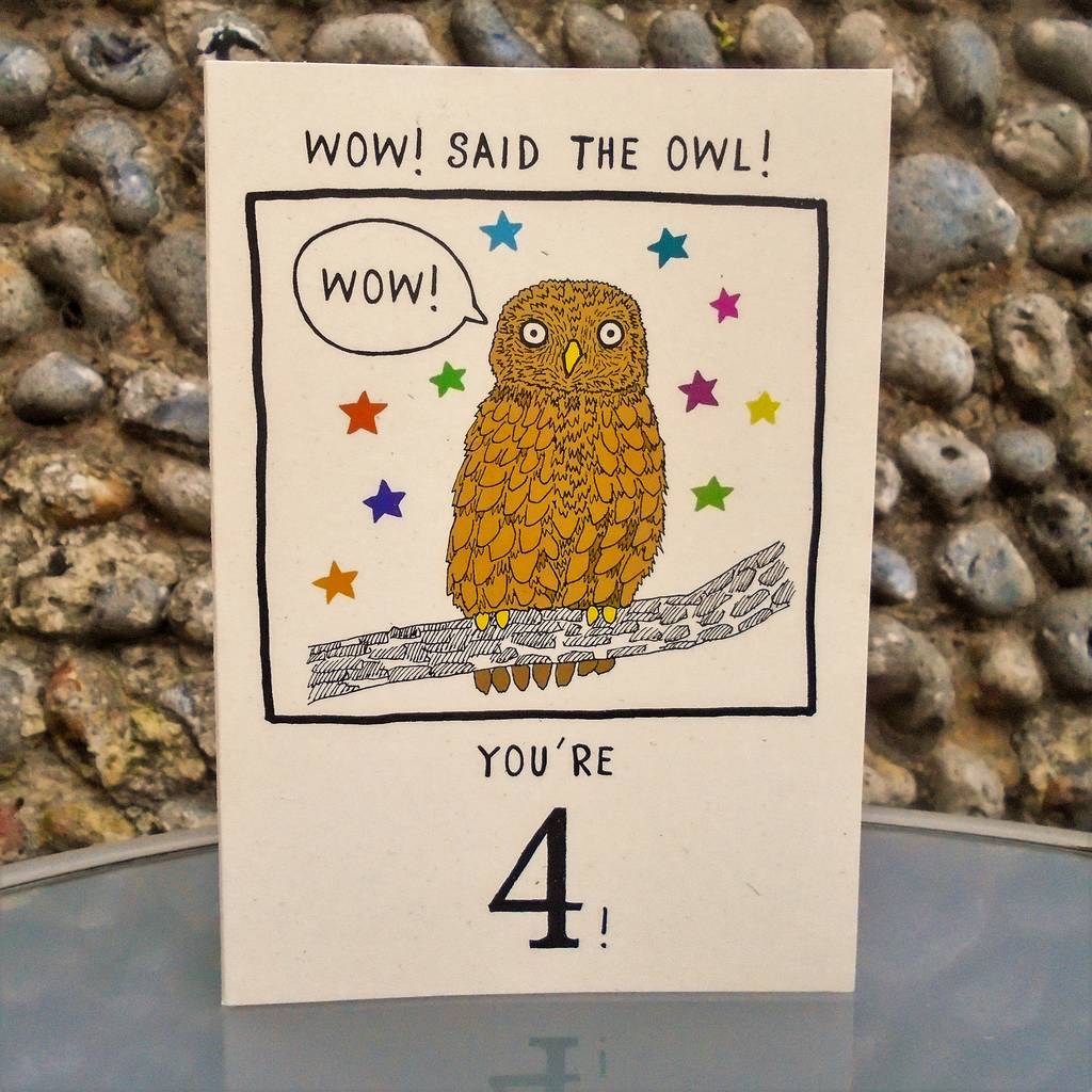 Personalised Owl Birthday Card By Yellow Green Blue 