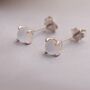 Sterling Silver Frosted Mermaid Crystal Stud Earrings, thumbnail 6 of 11
