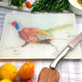 Run Forest, Pheasant Glass Placemat / Chopping Board, thumbnail 1 of 2