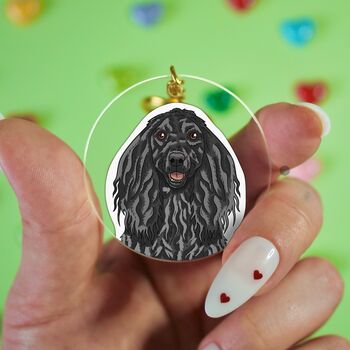 Cuatom Afghan Hound Portrait Heart Memorial Keychain, 2 of 6