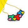 Hearts Mirrored Acrylic Necklace, thumbnail 6 of 9