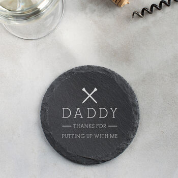 Personalised 'Tee Riffic' Golf Pun Slate Coaster, 2 of 10