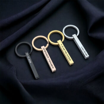 3D Rectangle Bar Personalised Keyring, 3 of 5