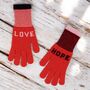 Red / Black Love And Hope Lambswool Gloves, thumbnail 1 of 3