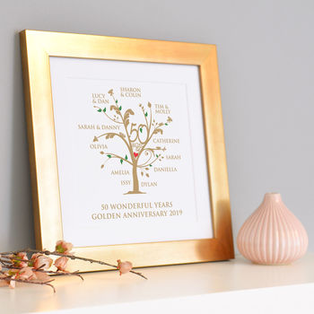 Personalised Golden Anniversary Family Tree Print, 2 of 12
