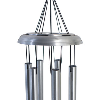 Engraved 30 Inch Aluminium Wind Chime Silver Finish, 4 of 9