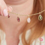 Dangly Tourmaline Charm Gold And Silver Chain Necklace, thumbnail 3 of 10