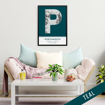 Portsmouth City Map Wall Art Print, 7 of 9