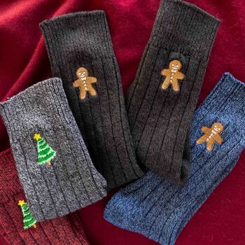 Men's Warm Bamboo Wool Christmas Socks Gift, 2 of 9