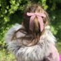 Children's 'Grace' Velvet Hair Bow With Monogram, thumbnail 5 of 7
