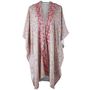 Pastel Floral Viscose Kaftan Jacket With Heavy Pink Ombre Fishbone Embroidery, thumbnail 7 of 7