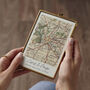 Personalised Vintage Map Picture With Hand Stitched Star, thumbnail 1 of 6