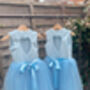 Girls Blue Ankle Length Tutu Flower Girl Dress, thumbnail 7 of 7